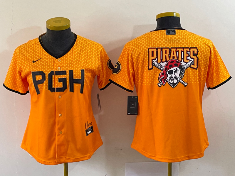 Youth Gold Pittsburgh Pirates 2023 City Connect Team Big Logo Stitched Jersey
